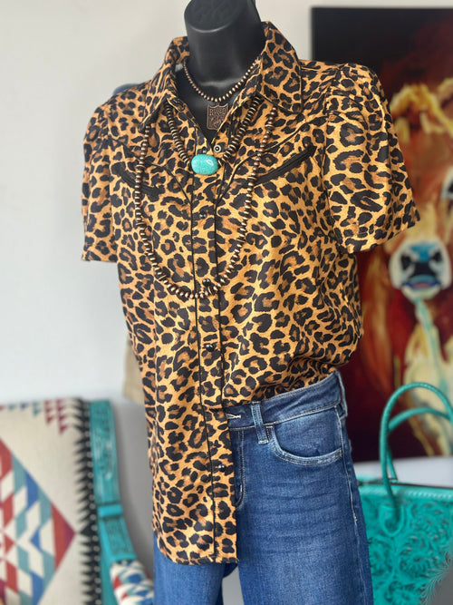 Shop Envi Me Sale The Nevada Summer Nights Retro Western Leopard Top