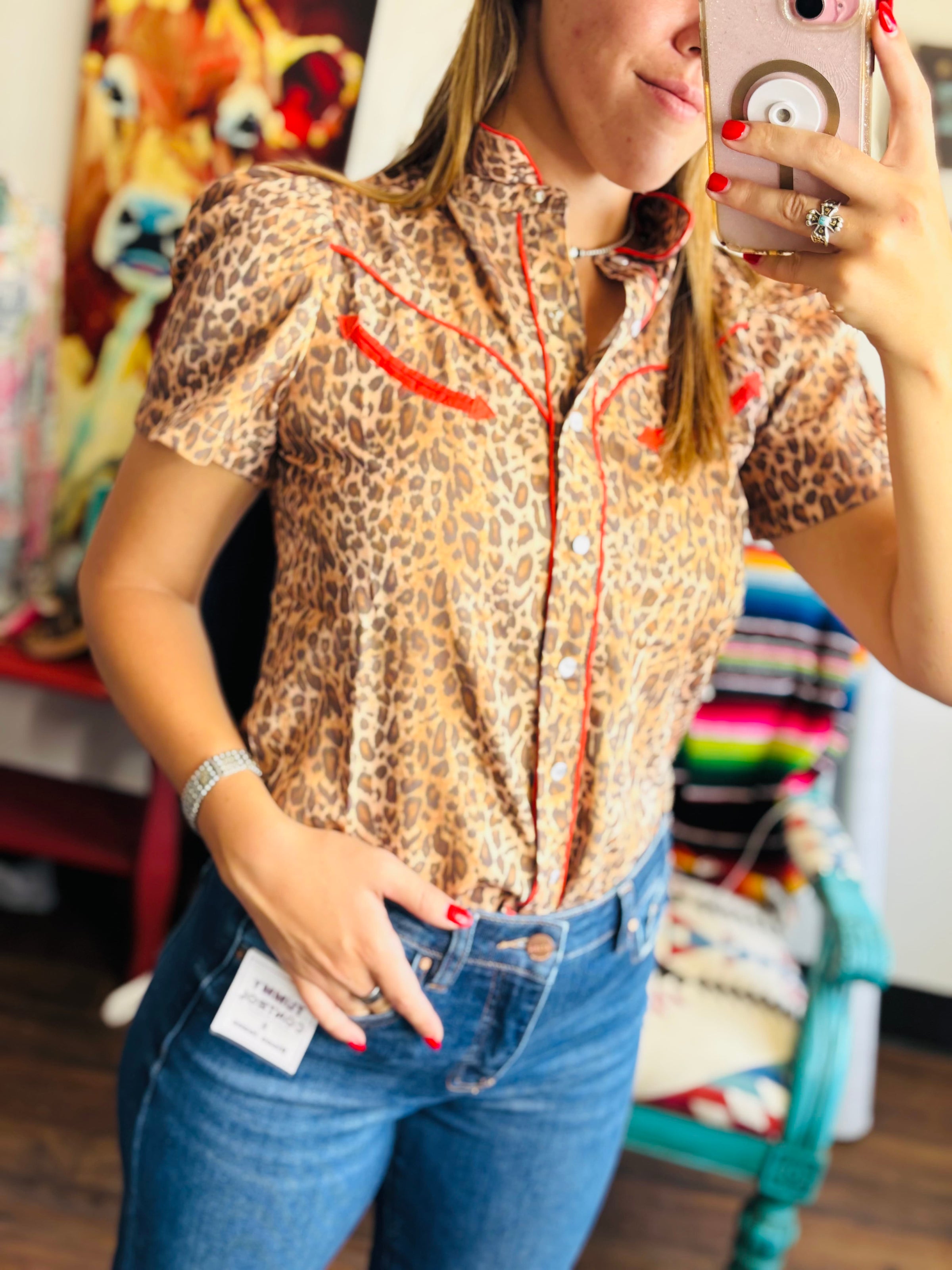Shop Envi Me Sale The Nevada Summer Nights Retro Western Leopard Top