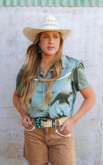 Shop Envi Me Sale The Nevada Summer Nights Retro Western Satin Top