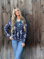 Shop Envi Me Tops and Tunics The New Charcoal Alamo Aztec V Neck Sweater