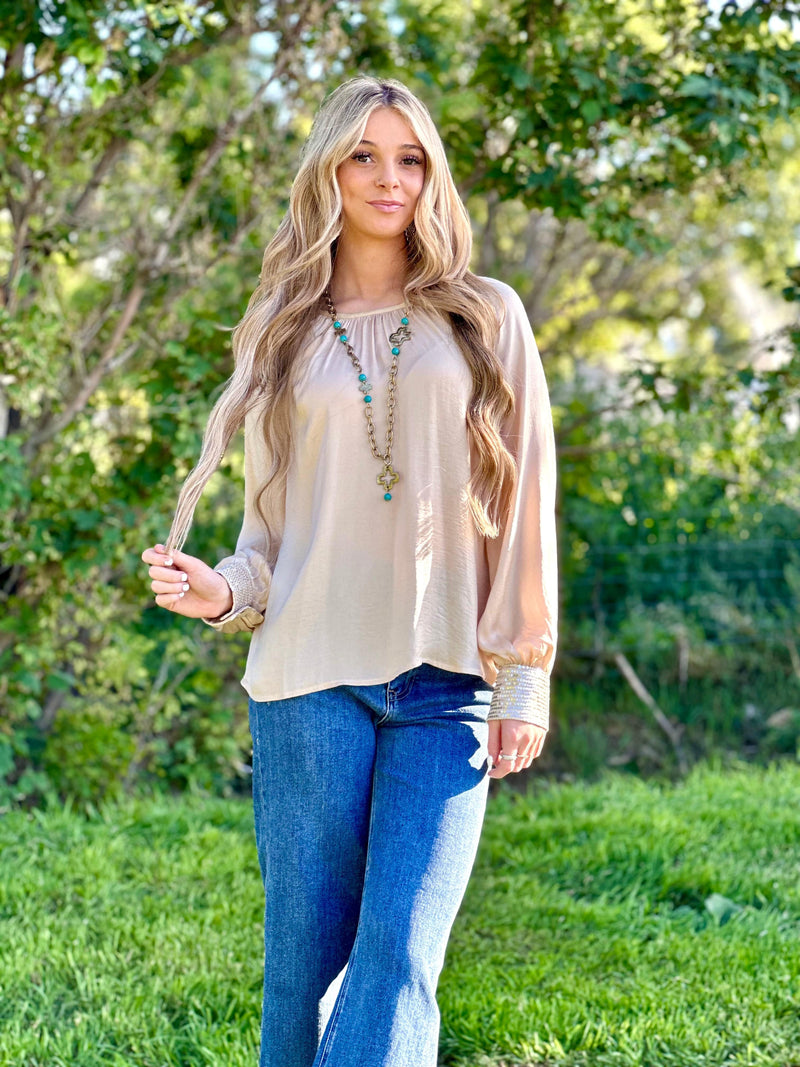 Shop Envi Me Tops and Tunics The Night Out Sequin Cuff Top
