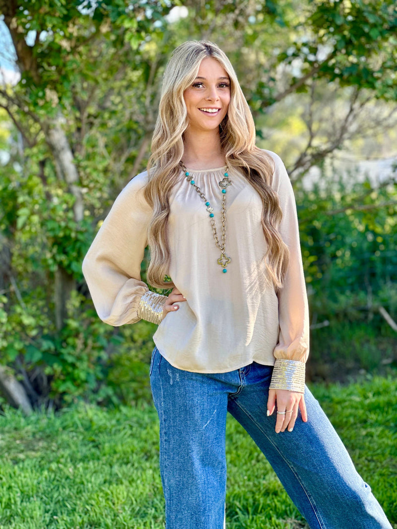Shop Envi Me Tops and Tunics The Night Out Sequin Cuff Top