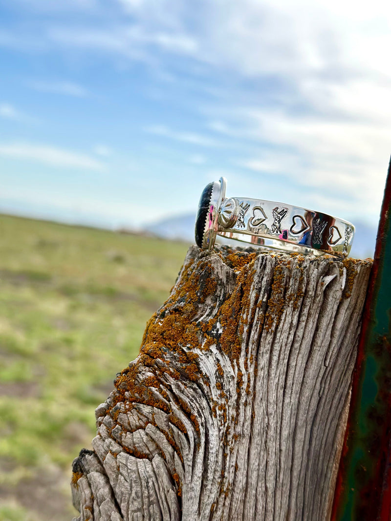 Shop Envi Me Bracelets Silver & Kingman Turquoise The Nopal Native American Sterling Silver & White Buffalo Turquoise (Real) Southwest Cuff Bracelet