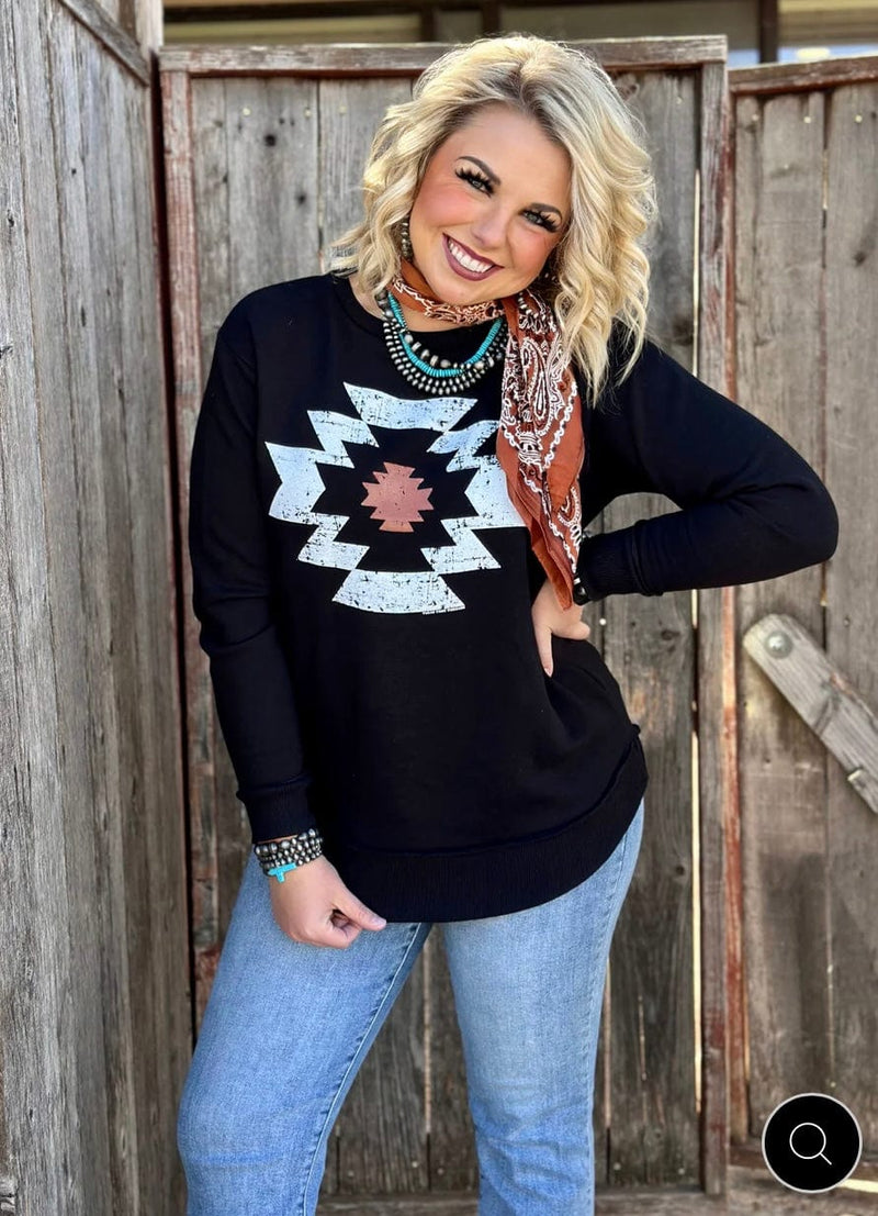 Shop Envi Me Cardigans and Kimonos The North Of Santa Fe Aztec Sweatshirt