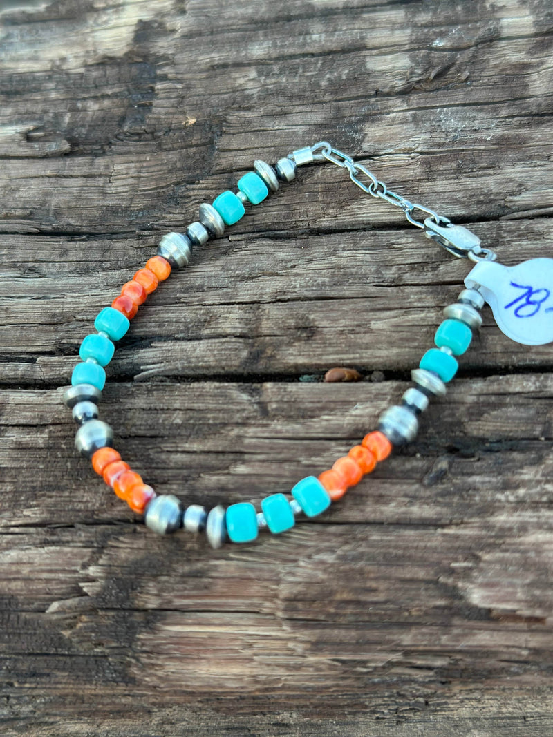 Shop Envi Me Earrings One The Oceans Turquoise & Spiney Oyster Sterling Navajo Pearl Hoop Bracelet NA made