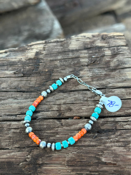 Shop Envi Me Earrings One The Oceans Turquoise & Spiney Oyster Sterling Navajo Pearl Hoop Bracelet NA made