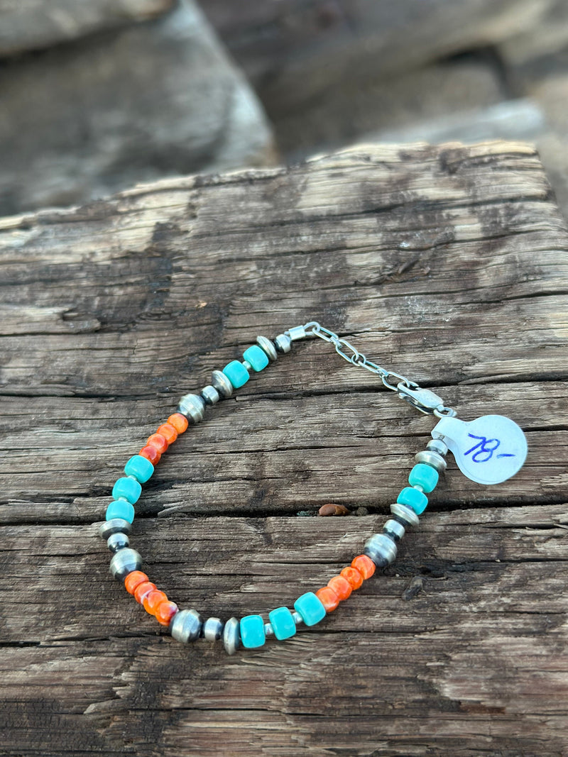 Shop Envi Me Earrings One The Oceans Turquoise & Spiney Oyster Sterling Navajo Pearl Hoop Bracelet NA made