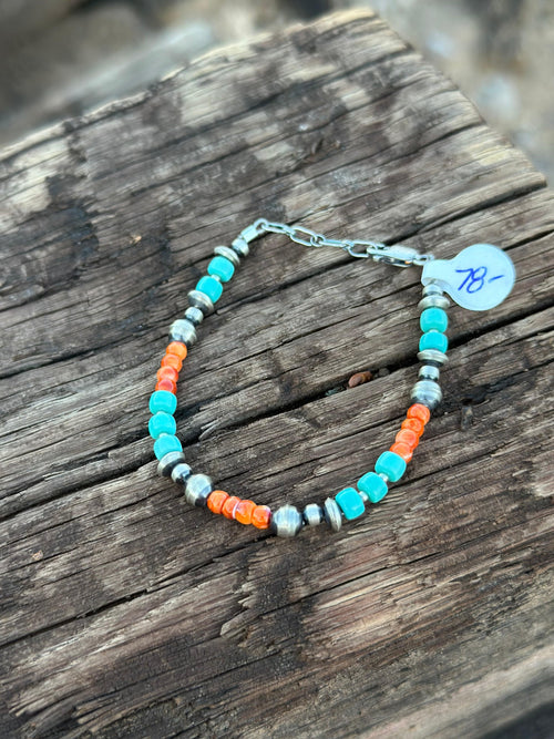 Shop Envi Me Earrings One The Oceans Turquoise & Spiney Oyster Sterling Navajo Pearl Hoop Bracelet NA made