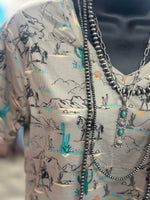 Shop Envi Me Tops and Tunics The On The Ranch V Neck Western Top