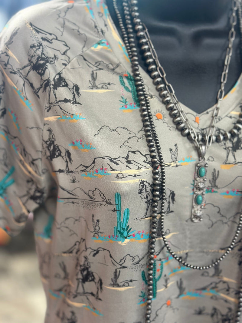 Shop Envi Me Tops and Tunics The On The Ranch V Neck Western Top