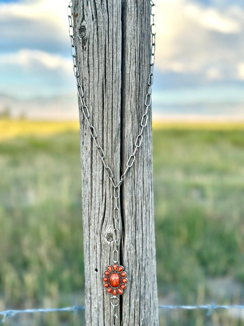 Shop Envi Me Jewelry Coral The Orange & Silver Paperclip Chain Necklace