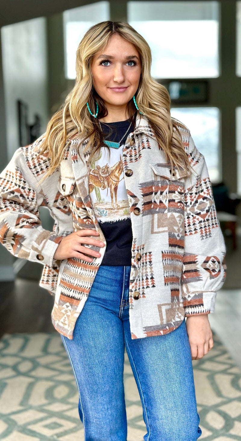 Shop Envi Me Cardigans and Kimonos The Oregon Fall Aztec Shacket