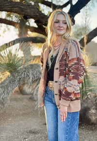 Shop Envi Me Cardigans and Kimonos The Oregon Trail Western Concho Sweater Cardigan