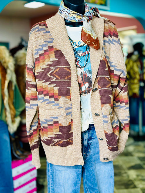 Shop Envi Me Cardigans and Kimonos The Oregon Trail Western Concho Sweater Cardigan