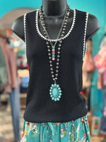 Shop Envi Me Tops and Tunics The Payton Embroidered Detail Knit Tank
