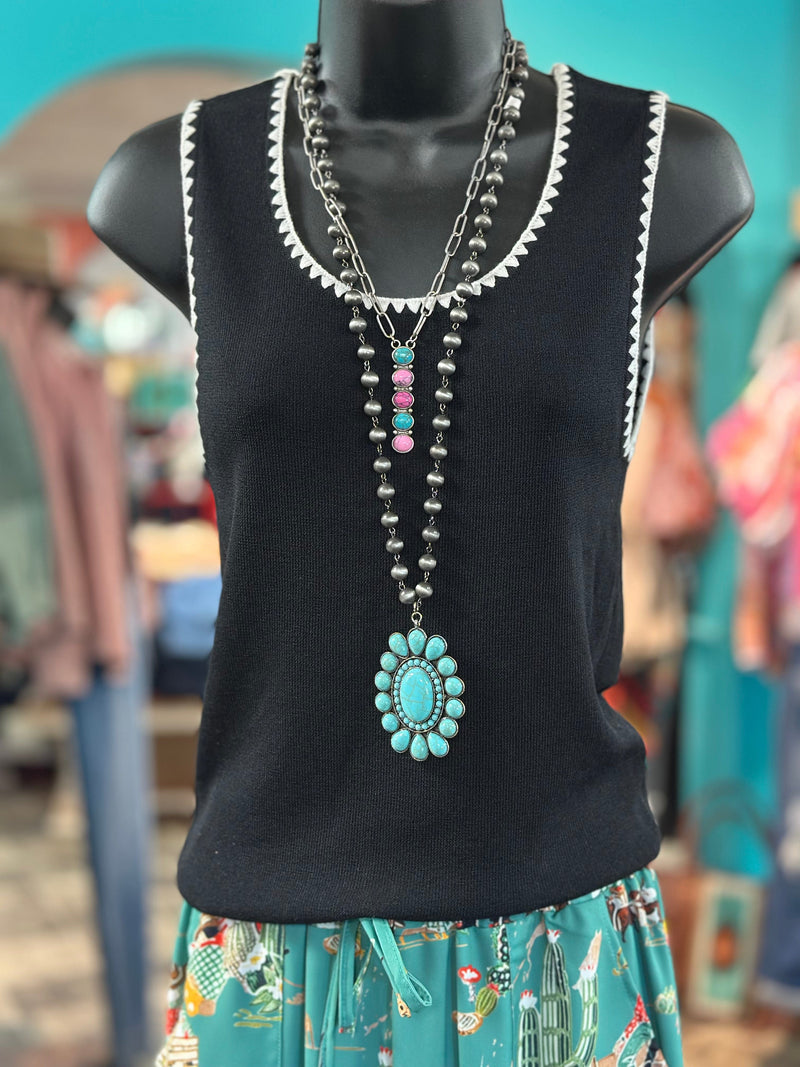 Shop Envi Me Tops and Tunics The Payton Embroidered Detail Knit Tank