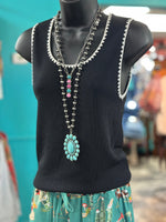 Shop Envi Me Tops and Tunics The Payton Embroidered Detail Knit Tank