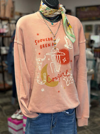 Shop Envi Me Tops and Tunics The Peachy Shoulda Been A Cowgirl Sweatshirt