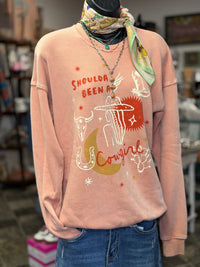 Shop Envi Me Tops and Tunics The Peachy Shoulda Been A Cowgirl Sweatshirt