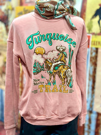 Shop Envi Me Tops and Tunics The Peachy Turquoise Trail Sweatshirt