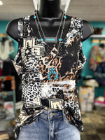 Shop Envi Me Tops and Tunics The Pecos Cheetah Aztec Tank