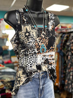 Shop Envi Me Tops and Tunics The Pecos Cheetah Aztec Tank