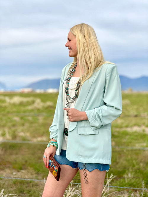 Shop Envi Me Cardigans and Kimonos The Pecos Must Have Mint Blazer