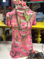 Shop Envi Me Tops and Tunics The Pink At The Arena 🐴 Cowgirl Mesh Top