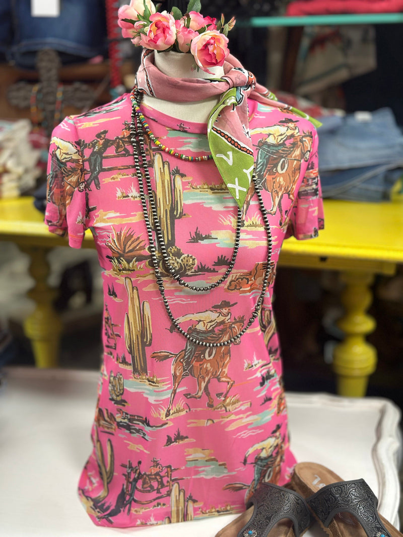 Shop Envi Me Tops and Tunics The Pink At The Arena 🐴 Cowgirl Mesh Top