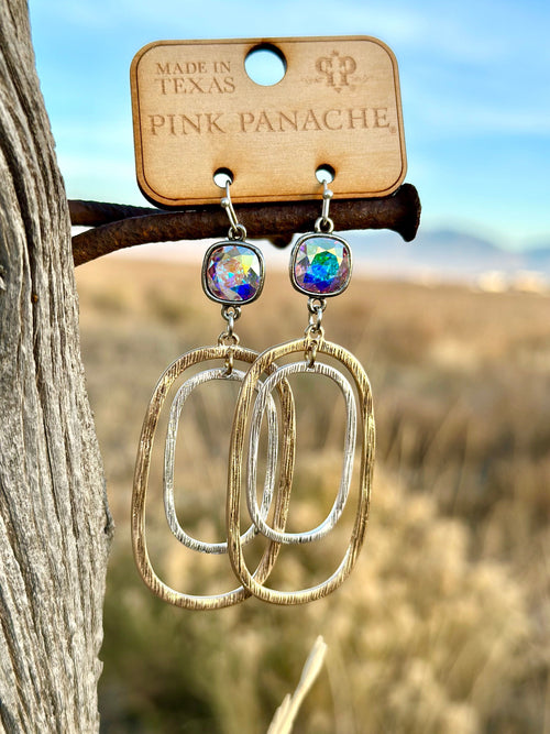 Shop Envi Me Earrings Gold The Pink Panache 70’s Gold & Silver with Crystals Earrings
