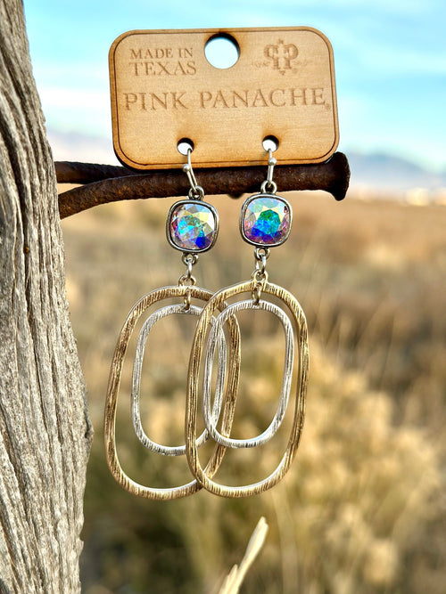 Shop Envi Me Earrings Gold The Pink Panache 70’s Gold & Silver with Crystals Earrings