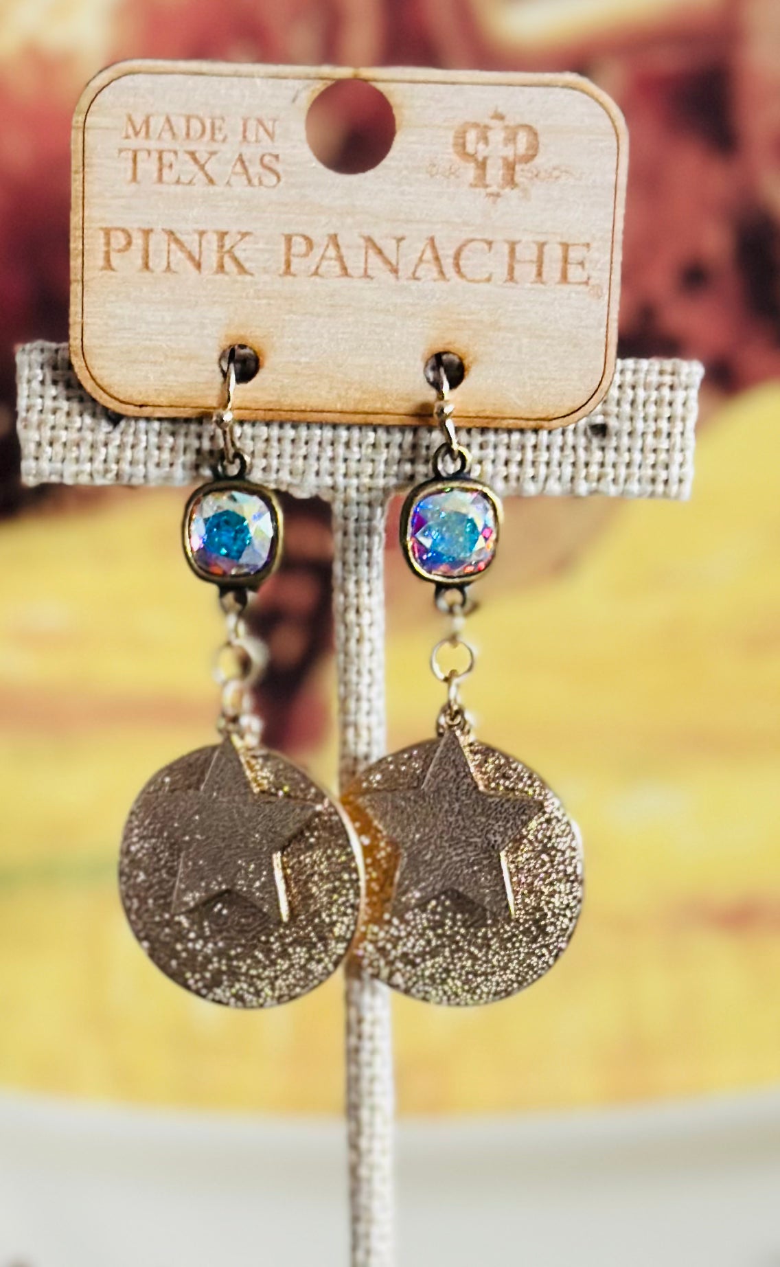 Shop Envi Me Earring The Pink Panache AB Crystal Stars Gold Earrings