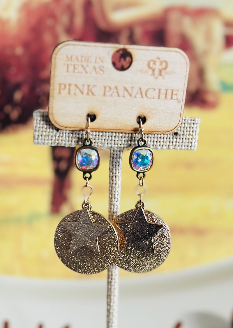 Shop Envi Me Earring The Pink Panache AB Crystal Stars Gold Earrings