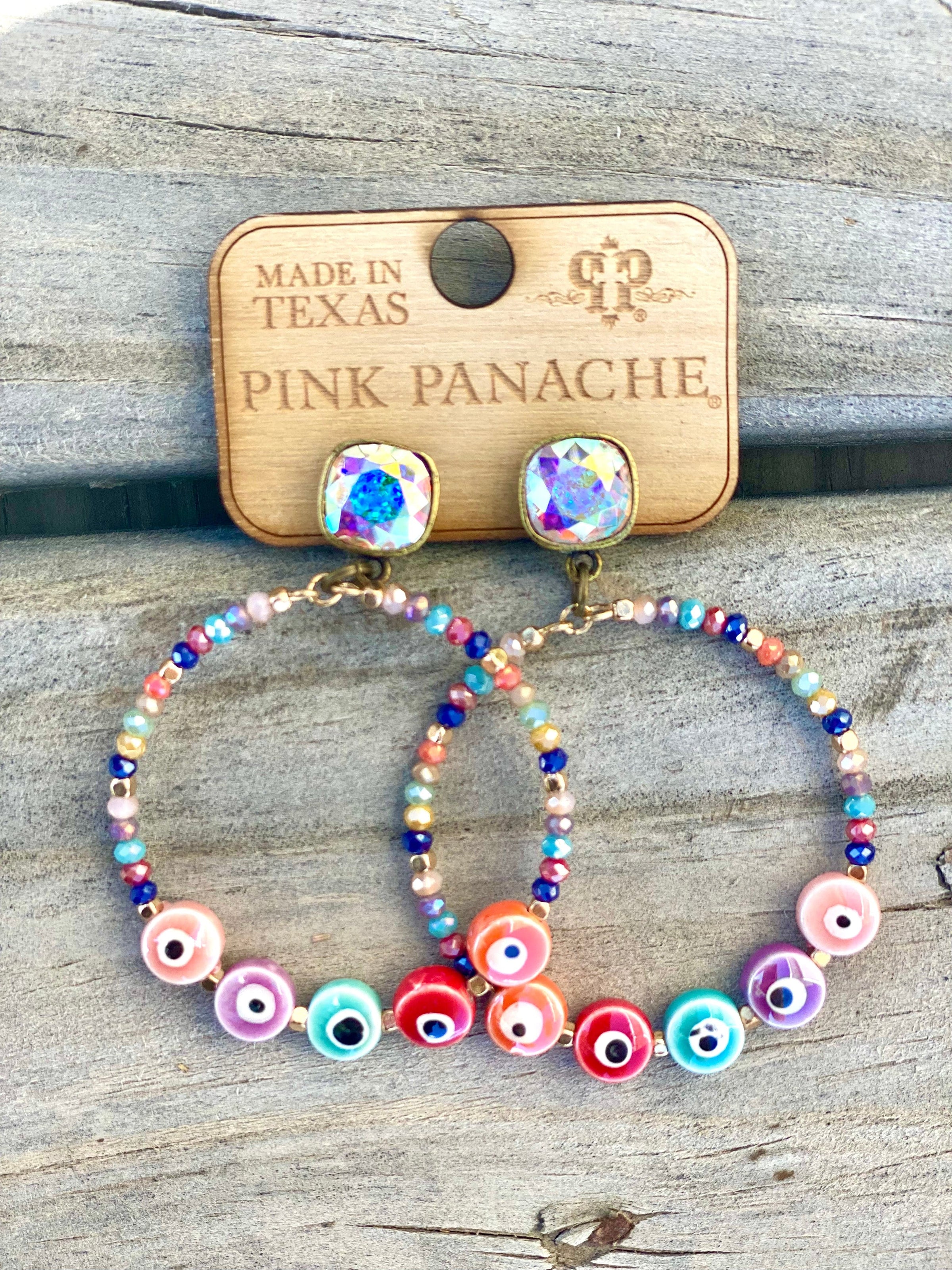 Shop Envi Me Earring Circle / Multi The Pink Panache AnnaMarie Multi Crystal Earring