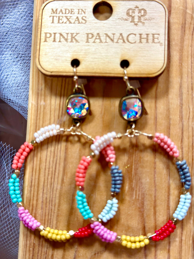Shop Envi Me Earrings Silver The Pink Panache Ariel Summer Crystal Circle Earrings