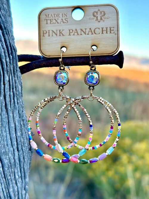 Shop Envi Me Earring Circle / Multi The Pink Panache Best Of Fall Multi Crystal Earring