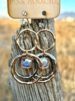 Shop Envi Me Earrings Gold The Pink Panache Circle 70’s Gold & Silver with Crystals Earrings