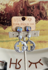 Shop Envi Me Earring Star / Silver The Pink Panache Clear Crystal Stars with Pearls Silver Earring