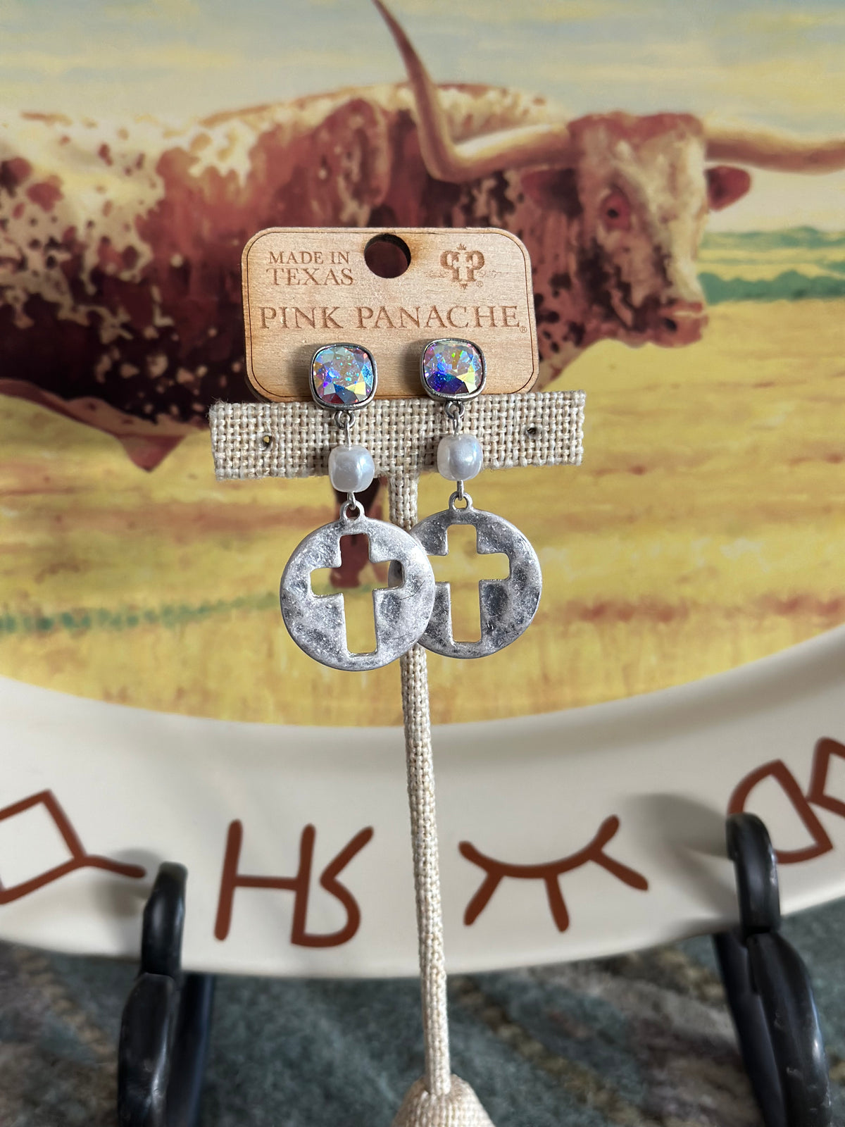 Shop Envi Me Earring Star / Silver The Pink Panache Clear Crystal Stars with Pearls Silver Earring