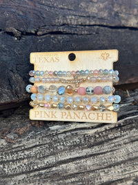 Shop Envi Me Jewelry Stack Set / Multi The Pink Panache Crystal Cross Stack Bracelet Set