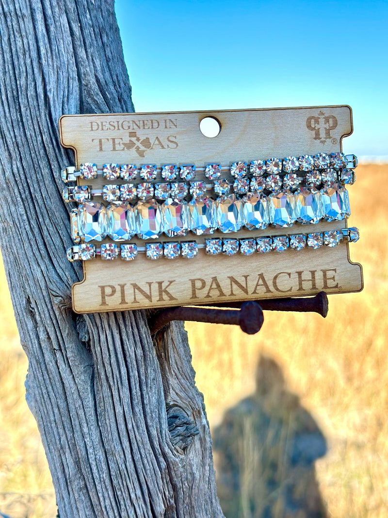 Shop Envi Me Jewelry Stack Set / Gold The  Pink Panache Crystal & Rhinestone Stack Bracelet Set