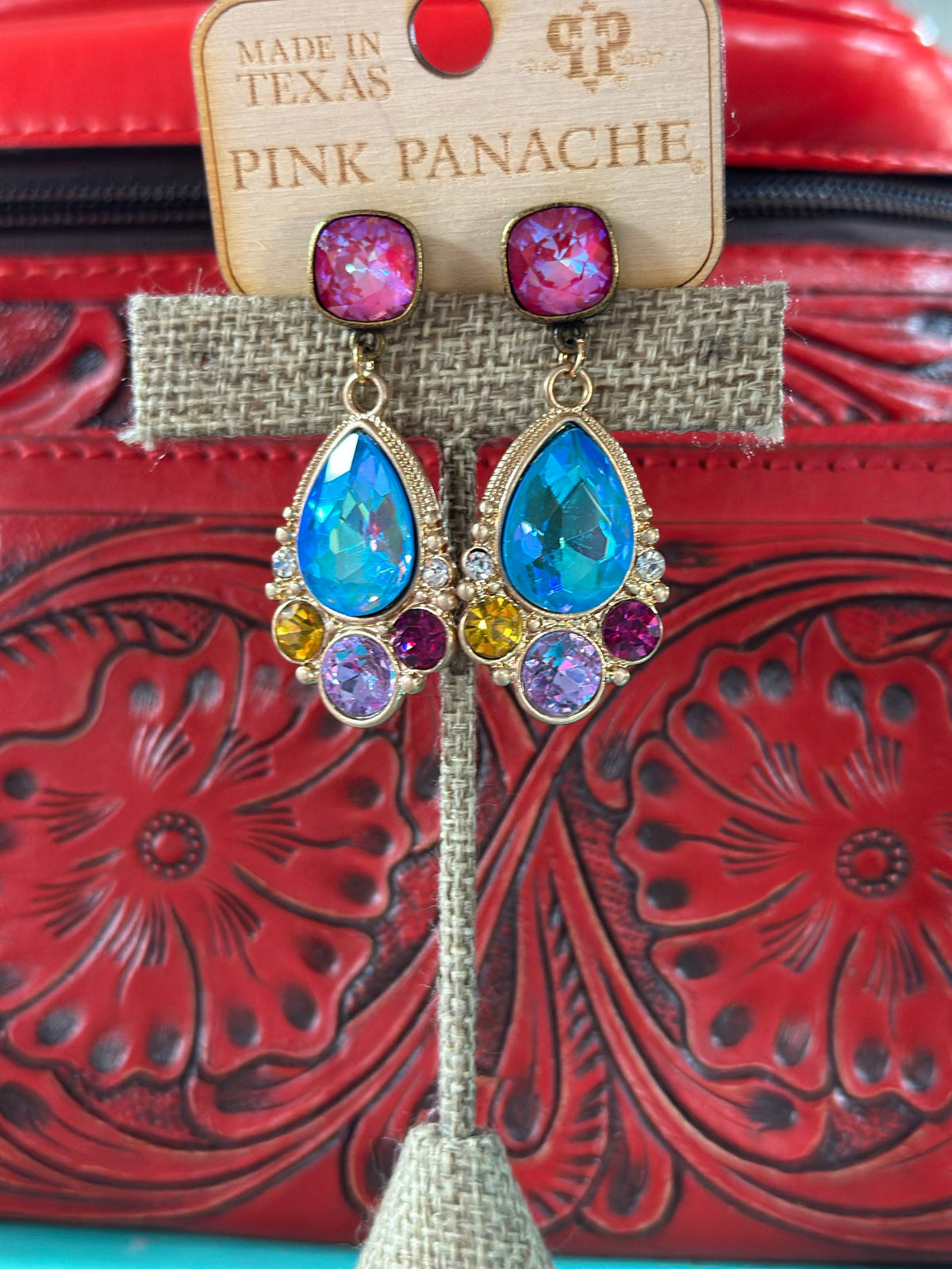 Shop Envi Me Earring Circle / Multi The Pink Panache Crystal Spring Earring