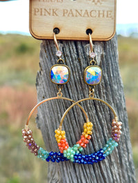 Shop Envi Me Earring Circle / Multi The Pink Panache Fall Crystal & Bead Earring