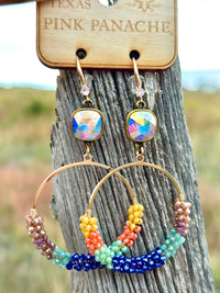 Shop Envi Me Earring Circle / Multi The Pink Panache Fall Crystal & Bead Earring