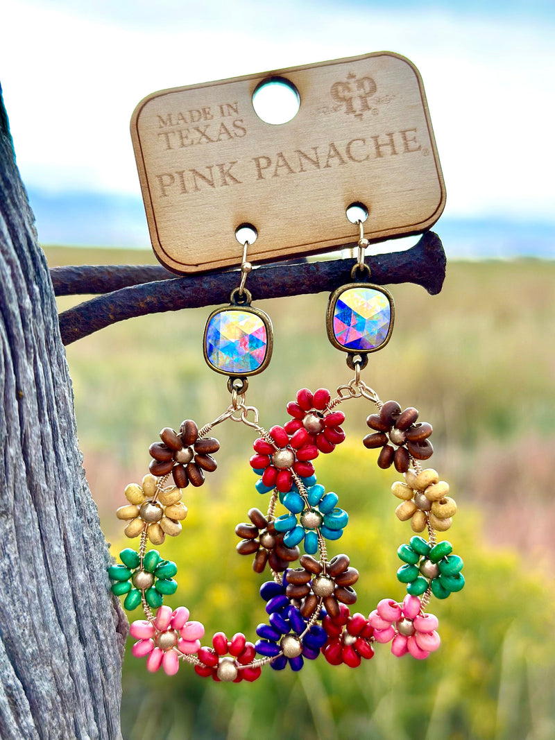 Shop Envi Me Earring Circle / Multi The Pink Panache Fall Flower Power Earring