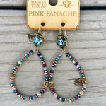 Shop Envi Me Earring Circle / Multi The Pink Panache Give Me The Blues Crystal & Bead Earring