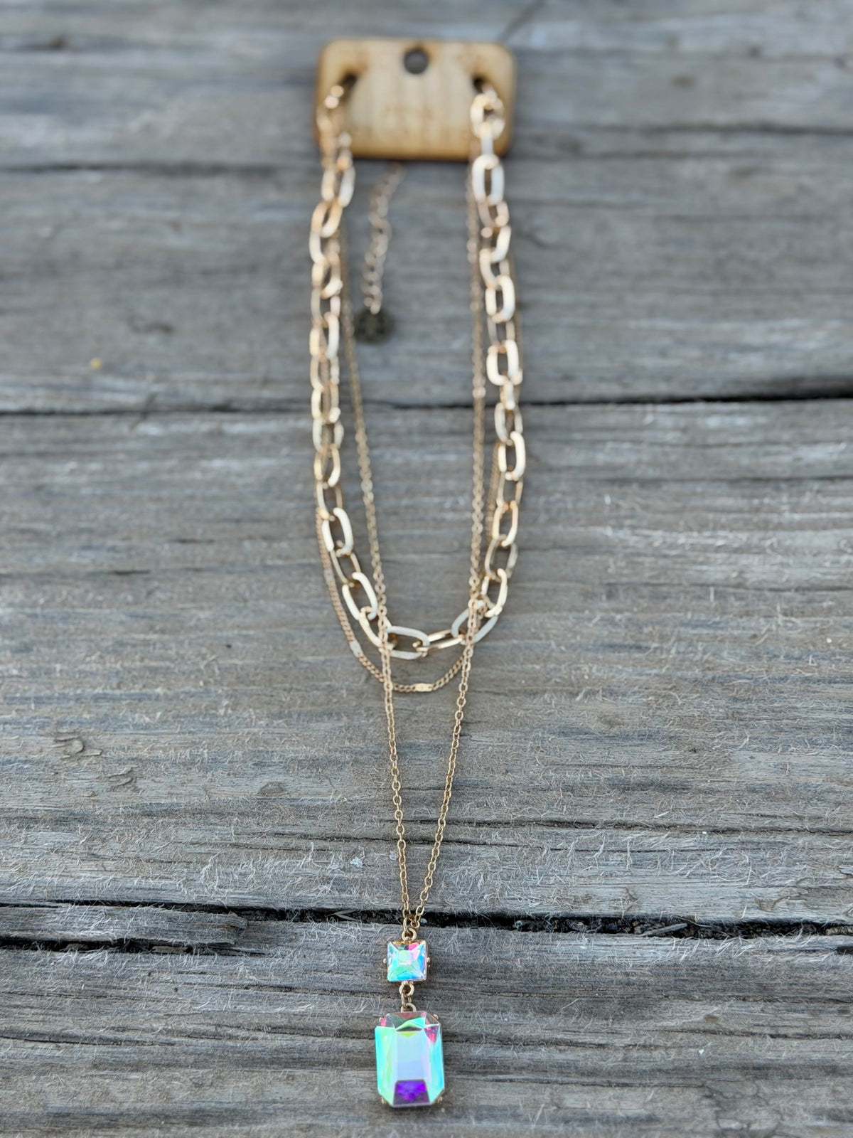 Shop Envi Me Jewelry One / Gold The Pink Panache Gold & AB Big Crystal Necklace
