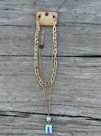 Shop Envi Me Jewelry One / Gold The Pink Panache Gold & AB Big Crystal Necklace