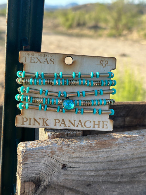 Shop Envi Me Jewelry The Pink Panache Gold & Turquoise Bracelet Set