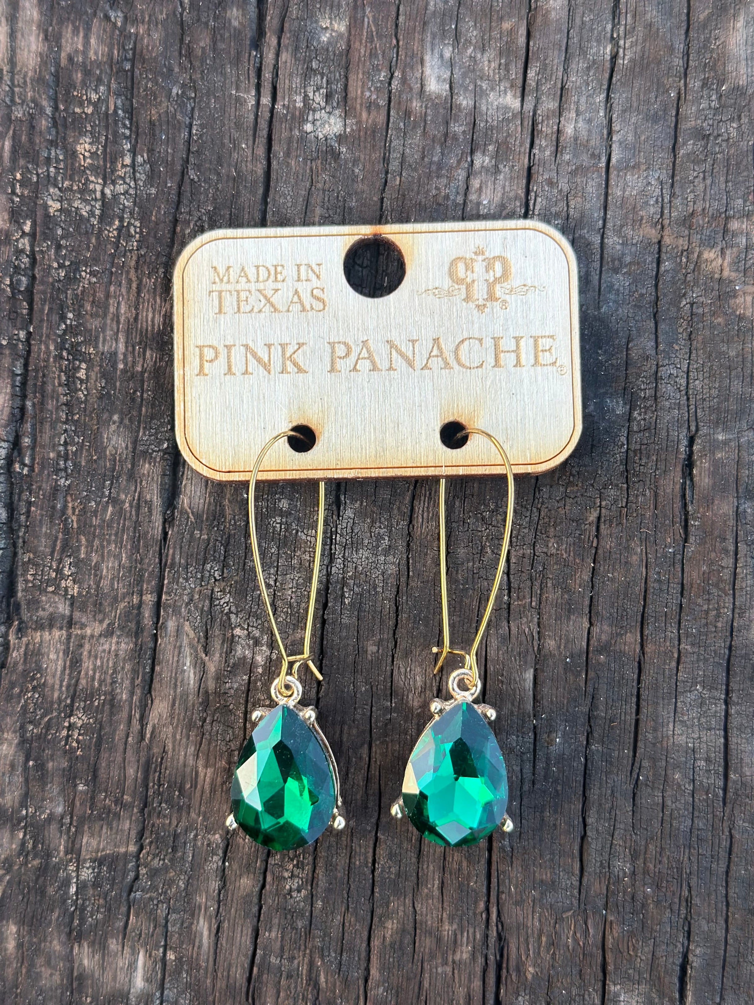 Shop Envi Me Earrings The Pink Panache Holiday Green Crystal Drop Earring